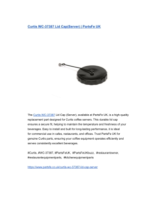 Curtis WC-37387 Lid Cap(Server) _ PartsFe UK