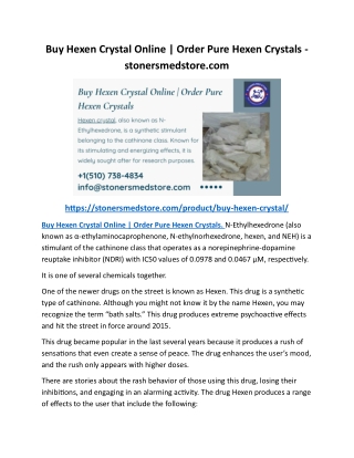 Buy Hexen Crystal Online Order Pure Hexen Crystals - stonersmedstore