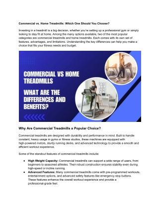 Commercial vs. Home Treadmills_ Which One Should you Choose_