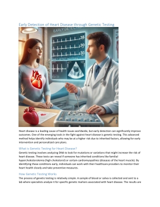 Early Detection of Heart Disease through Genetic Testing