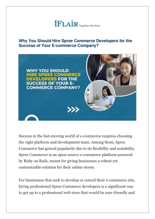 Why You Should Hire Spree Commerce Developers for the Success of Your E-commerce