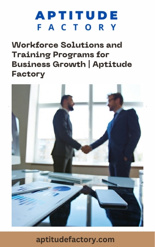 Workforce Solutions and Training Programs for Business Growth  Aptitude Factory