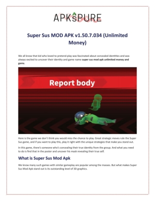 Super Sus MOD APK v1.50.7.034 (Unlimited Money)