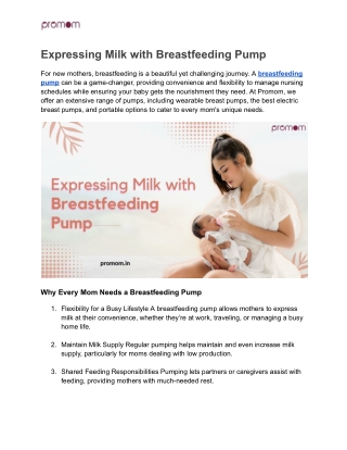 Expressing Milk with Breastfeeding Pump