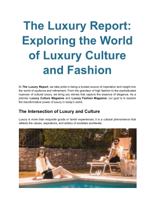 Get Ultimate Luxury Lifestyle Magazine