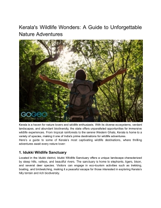 Kerala's Wildlife Wonders_ A Guide to Unforgettable Nature Adventures