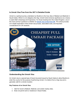 Is Umrah Visa Free from the UK? A Detailed Guide