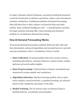The AI Revolution in Demand Forecasting