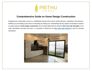 Comprehensive Guide on Home Design Construction