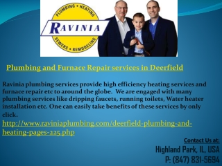 Plumbing and Furnace Repair services in Deerfield