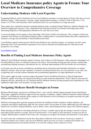 Local Medicare Agents