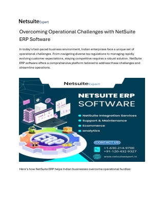 Overcoming Operational Challenges with NetSuite ERP Software