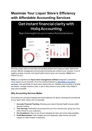 Maximize Your Liquor Store’s Efficiency with Affordable Accounting Services