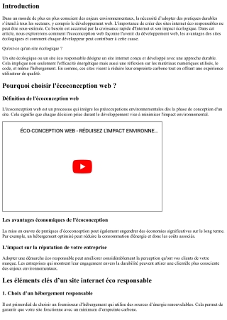 Site écologique : l'avenir du développement web