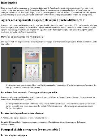 Agence eco-responsable vs agence classique : quelles différences ?