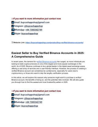 From The old Site in The New Year Buy Verified Binance Account