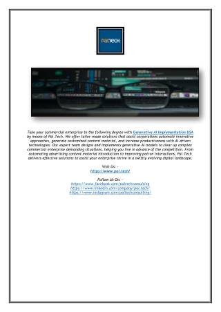 Generative AI Implementation in the USA | Pal.Tech