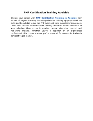 PMP Certification Training Adelaide