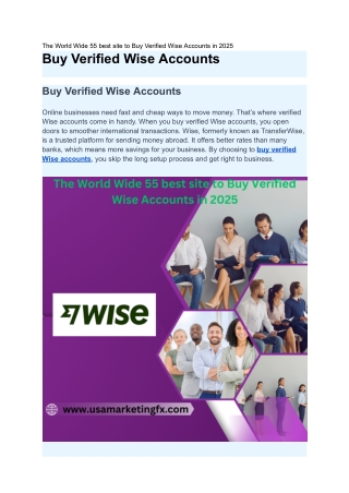 The World Wide 55 best site to Buy Verified Wise Accounts in 2025