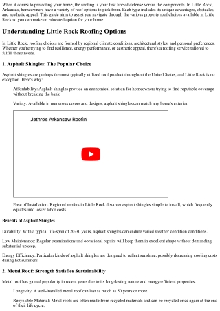 Translating The Types Of Residential roofing Alternatives Available In little ro