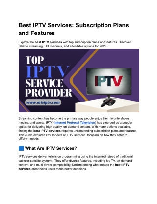 Best IPTV Services_ Subscription Plans and Features