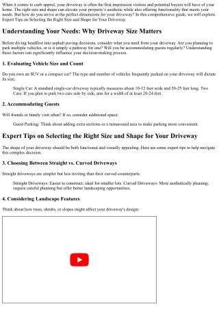 “Expert Tips on Selecting the Right Size and Shape for Your Driveway”