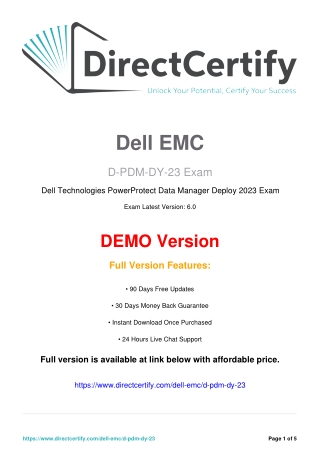 "D-PDM-DY-23 Q&A in a Simple and Easy-to-Use PDF Format"