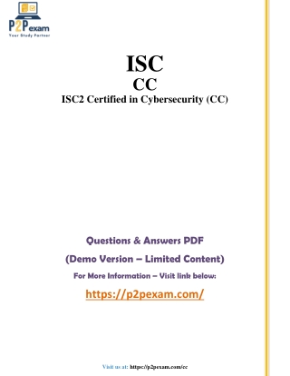 ISC2 Certified in Cybersecurity (CC) Q&A with Simple PDF Guide