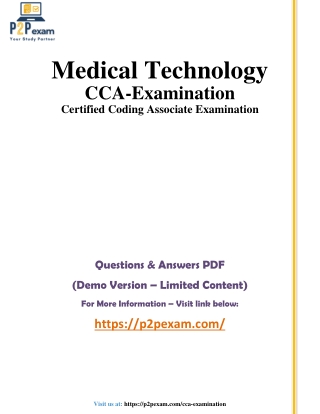 Certified Coding Associate (CCA) Exam Q&A with Simple PDF Guide