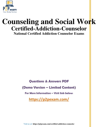 National Certified Addiction Counselor Exam Q&A with PDF Guide