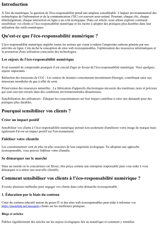 Comment sensibiliser vos clients à l’éco-responsabilité numérique ?