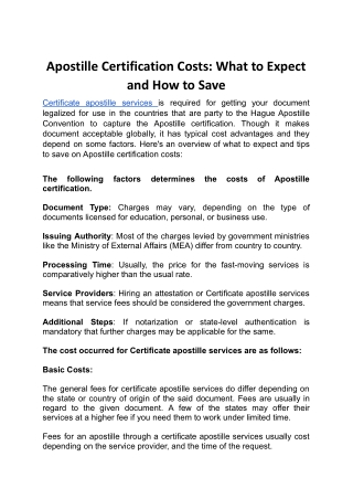 Apostille Certification Costs: What to Expect and How to Save