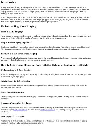 How to Stage Your Home for Sale with the Help of a Realtor in Scottsdale