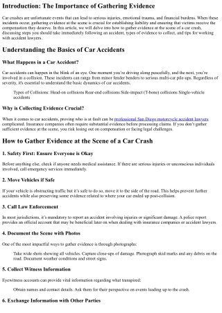 “How to Gather Evidence at the Scene of a Car Crash”