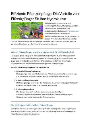 Pflanzenpflege