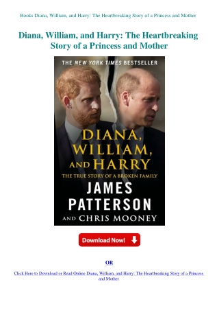 Books Diana  William  and Harry The Heartbreaking Story of a Princess and Mother