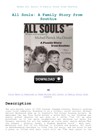 Books All Souls A Family Story from Southie