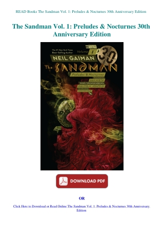 READ Books The Sandman Vol. 1 Preludes & Nocturnes 30th Anniversary Edition