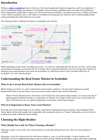 The Ultimate Guide to Selling Your Home in Scottsdale with a Realtor