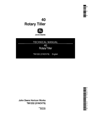 John Deere 40 Rotary Tiller Service Repair Manual Instant Download (tm1232)