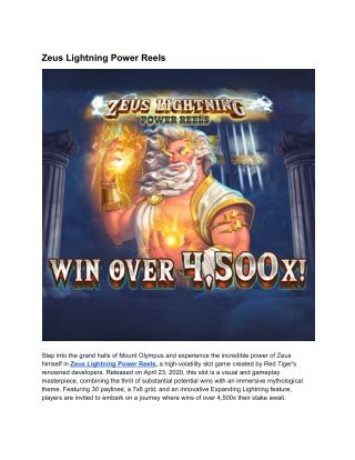 Zeus Lightning Power Reels