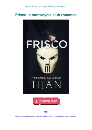 Books Frisco a motorcycle club romance