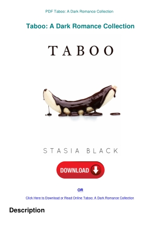 PDF Taboo A Dark Romance Collection