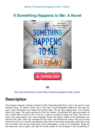 eBooks If Something Happens to Me A Novel
