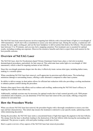 Nd:Yag Laser Hair Removal Process