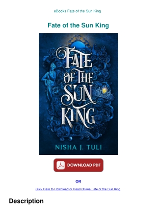 eBooks Fate of the Sun King