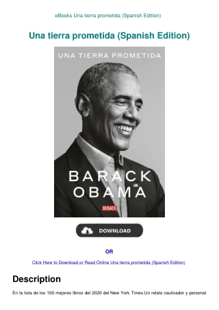 eBooks Una tierra prometida (Spanish Edition)