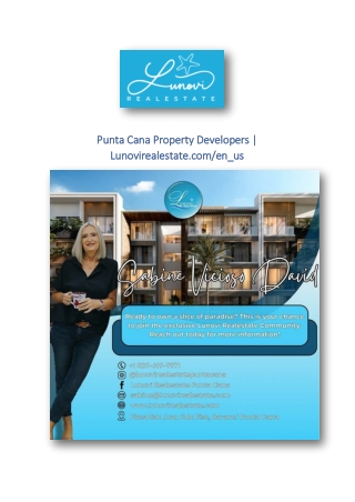 Punta Cana Property Developers | Lunovirealestate.com/en_us