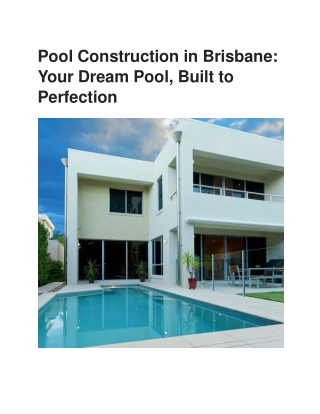 CustomPoolsQLD - Expert Pool Construction Services