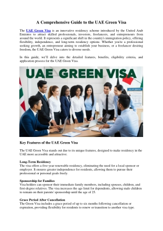 A Comprehensive Guide to the UAE Green Visa